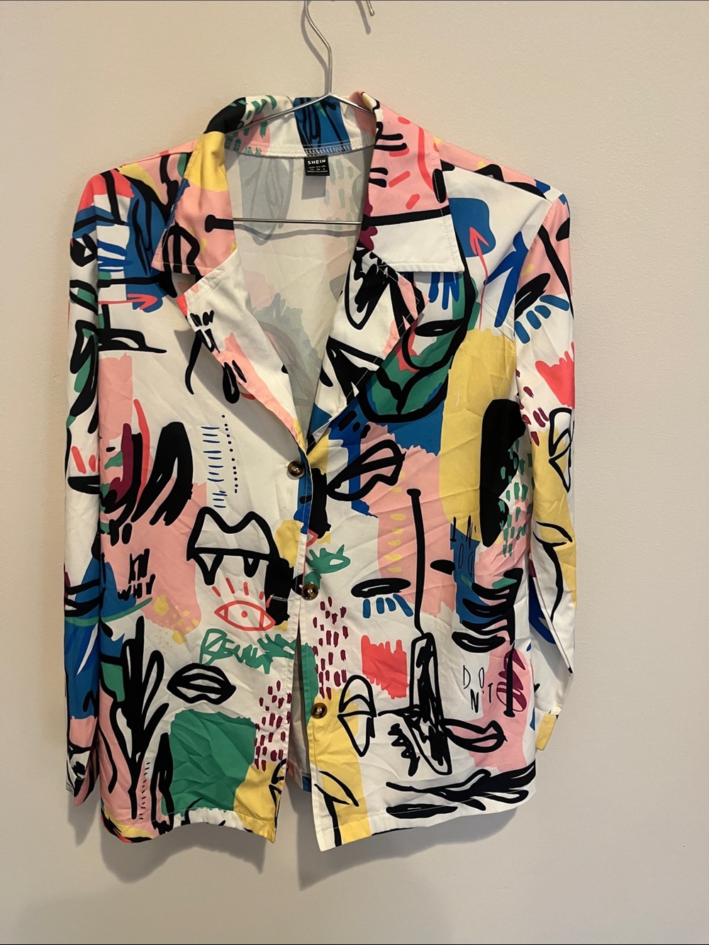 SHEIN Abstract Printed Blazer Jacket